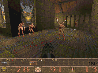 Zombies attacking the player.