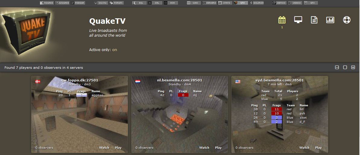 Quake TV homepage